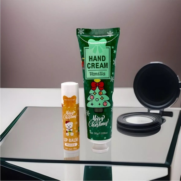 MISS FACTORX Holiday Themed Set- Vanilla Hand Cream & Honey Lip Balm - Picture 1 of 1